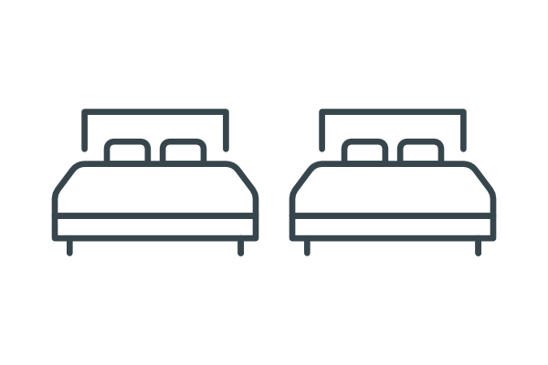 2 king beds, 2 twin beds